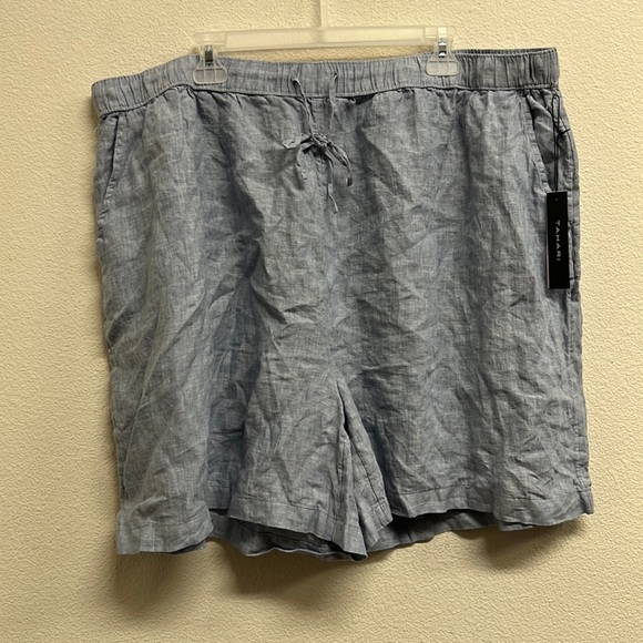 TAHARI 100% Linen Pull-On Drawstring My Perfect Shape Casual Shorts 3X - Picture 2 of 10